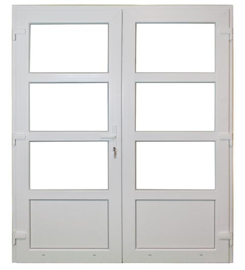 PVC Dubbele deur 3/4 glas Basic Plus b175xh204 cm wit, Bricolage & Construction, Fenêtres & Moustiquaires, Enlèvement ou Envoi