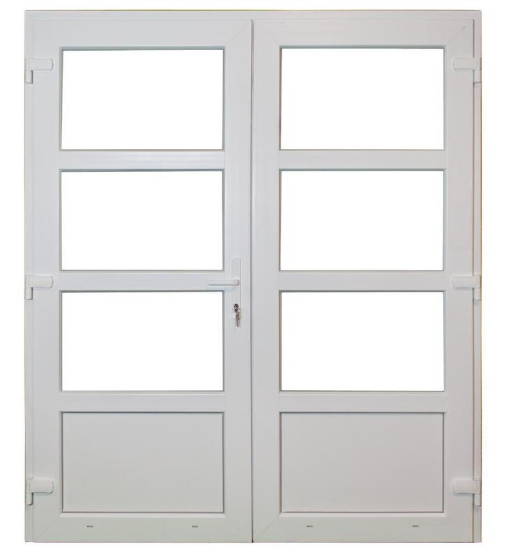 PVC Dubbele deur 3/4 glas Basic Plus b175xh204 cm wit, Doe-het-zelf en Bouw, Deuren en Vliegenramen, Nieuw, 120 cm of meer, Glas