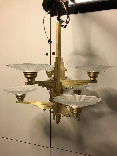 Kroonluchter - Koper - art deco luster, Antiek en Kunst, Kunst | Designobjecten