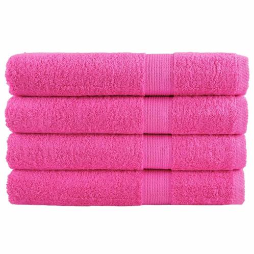 vidaXL Handdoeken SOLUND 4 st 600 g/m² 100x200 cm roze, Huis en Inrichting, Badkamer | Badtextiel en Accessoires, Nieuw, Verzenden
