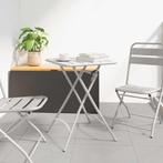 vidaXL Bistrotafel Beige 55 x 55 x 72,5 cm Poedergecoat, Tuin en Terras, Verzenden, Nieuw