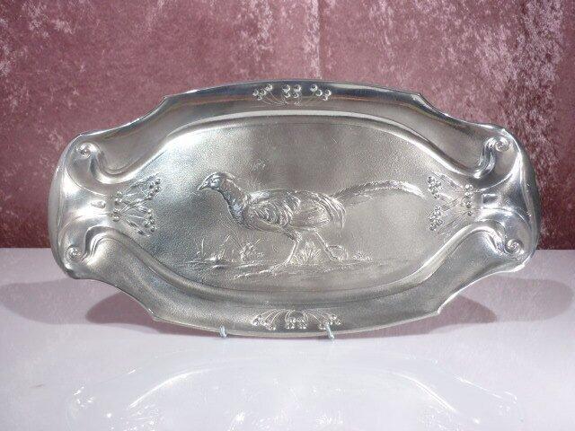 Art nouveau Urania - Serveerschaal - Zilver - tin, Antiek en Kunst, Kunst | Designobjecten