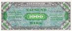 1000 Mark 1944 Germany Allied Occupation, Timbres & Monnaies, Billets de banque | Europe | Billets non-euro, Verzenden