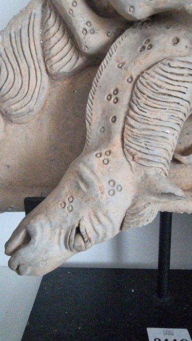 Chinois ancien Terre cuite Relief de tombe triangulaire, Antiek en Kunst, Antiek | Overige Antiek