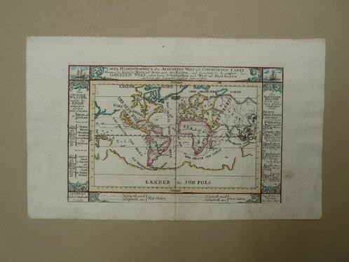World - Continents, projection de Mercator; G. Bodenehr. -, Boeken, Atlassen en Landkaarten