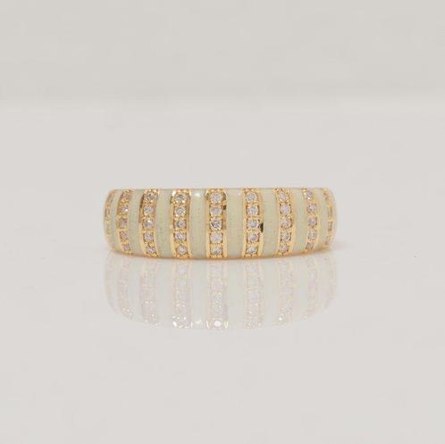 Bague déternité - 18 carats Or jaune -  0.22ct. tw. Diamant, Handtassen en Accessoires, Antieke sieraden