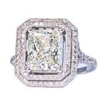 Ring - 14 karaat Witgoud - 3.66ct. tw. Groen Diamant, Handtassen en Accessoires, Nieuw
