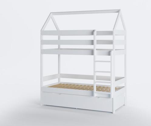 Stapelbed - kinderbed - huisje - 80x160 cm - met bedlade..., Kinderen en Baby's, Kinderkamer | Bedden, Nieuw, Ophalen of Verzenden