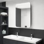 vidaXL Badkamerkast met spiegel en LED 60x11x80 cm zwart, Verzenden, Nieuw