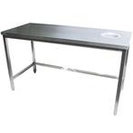 Rvs werktafel met afvalgat 1600x700x900 mm, Verzenden, Nieuw in verpakking