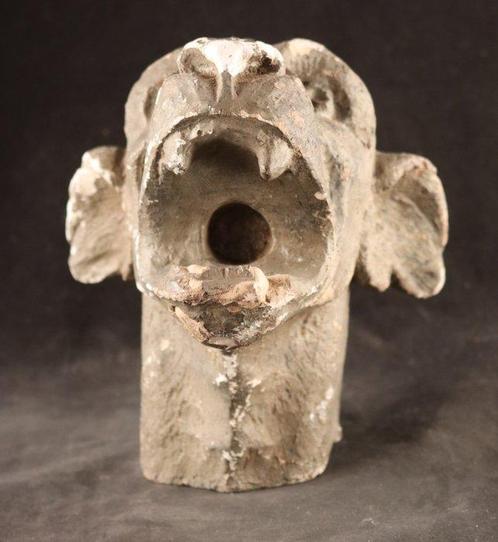 sculptuur, Antieke kop van een gargouille - 22 cm -, Antiek en Kunst, Antiek | Keramiek en Aardewerk