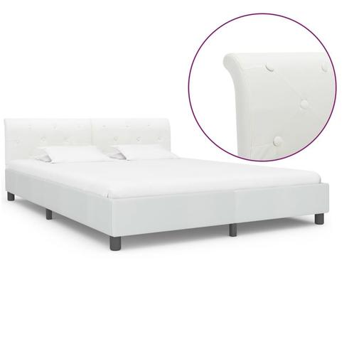 vidaXL Bedframe kunstleer wit 180x200 cm, Huis en Inrichting, Slaapkamer | Bedden, Nieuw, Verzenden