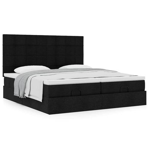 vidaXL Ottoman bed met matrassen 160x200cm stof zwart, Huis en Inrichting, Slaapkamer | Bedden, Nieuw, Verzenden