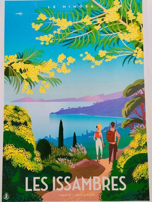 Monsieur Z - French riviera Travel poster  Les Issambres, Antiek en Kunst, Kunst | Tekeningen en Fotografie