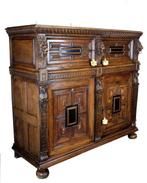 Zeeuwse vier-deurs kast - Kast - eiken en ebbenhout, Antiek en Kunst