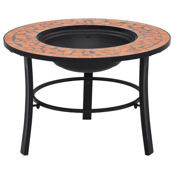 vidaXL Vuurschaal mozaïek 68 cm keramiek terracottakleurig, Huis en Inrichting, Haarden, Nieuw, Verzenden