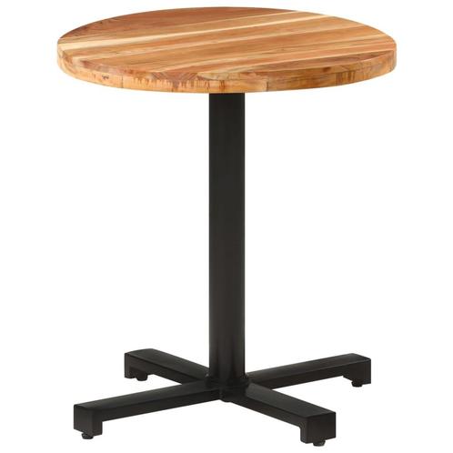 vidaXL Bistrotafel rond Ø70x75 cm massief acaciahout, Huis en Inrichting, Tafels | Eettafels, Nieuw, Verzenden