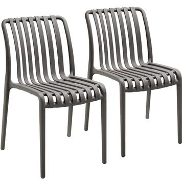 tectake Tuinstoelen Alcudia, weerbestendig, stapelbaar - ant, Verzenden