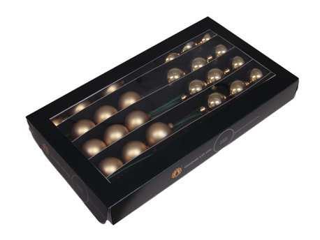 Kerstballen 4 cm op lange draad – bright gold (licht goud,, Hobby en Vrije tijd, Knutselen, Nieuw