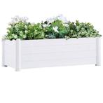 vidaXL Plantenbak verhoogd 100x43x35 cm PP wit, Verzenden, Nieuw