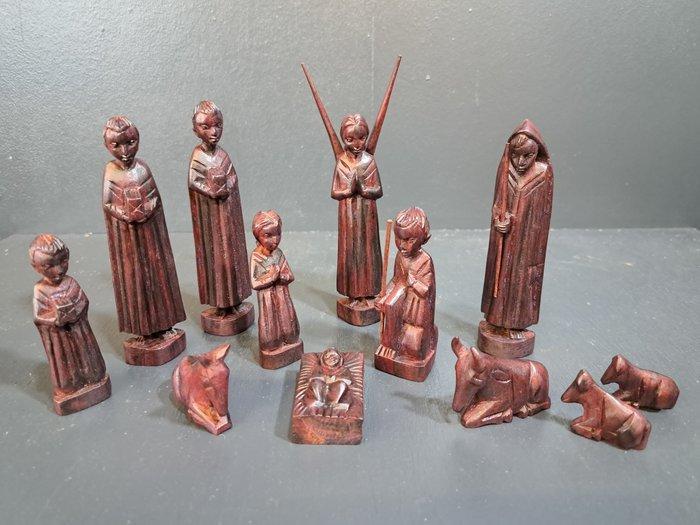 Kerstdecoratie - Hout - Afrikaanse kerstgroep, Antiek en Kunst, Antiek | Boeken en Manuscripten