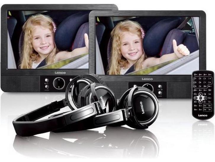 Lenco MES-415 - Draagbare DVD-speler met 2 x 9 schermen en, Huis en Inrichting, Woonaccessoires | Overige, Nieuw, Verzenden