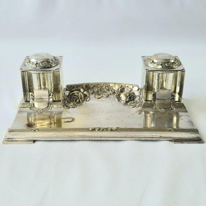 Jugend - Inktpot - Verzilverd, Glas, Antiek en Kunst, Kunst | Designobjecten