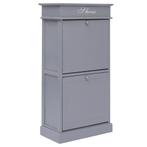 vidaXL Schoenenkast 50x28x98 cm paulowniahout grijs, Verzenden, Nieuw