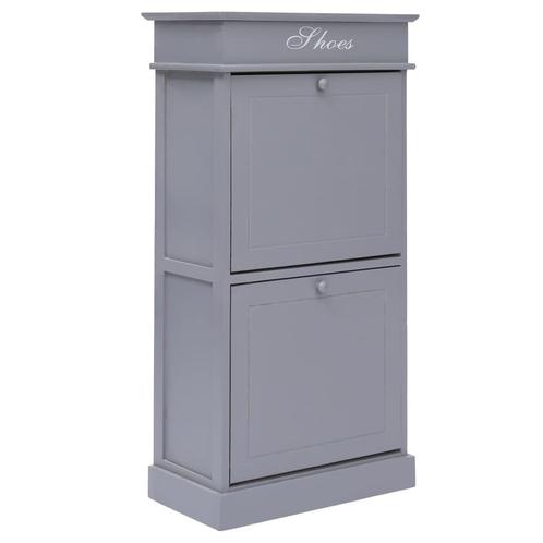 vidaXL Schoenenkast 50x28x98 cm paulowniahout grijs, Huis en Inrichting, Kasten | Schoenenkasten, Nieuw, Verzenden
