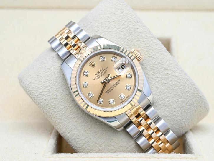 Rolex Lady-Datejust Ref. 179173 Year 2011 (Full Set), Handtassen en Accessoires, Horloges | Dames, Goud, Zo goed als nieuw, Goud