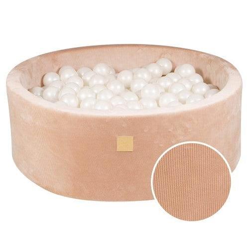 Ronde Ballenbak Met 200 Witte Ballen, 90x30cm - Zand Velours, Kinderen en Baby's, Speelgoed | Overig, Verzenden