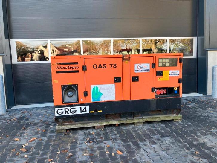 Veiling: Generator Atlas Copco QAS78 Diesel 69kVA, Zakelijke goederen, Machines en Bouw | Aggregaten, Ophalen