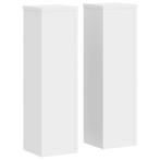 Plantenstandaards 2st | Wit Hout | Retour Deal -35%, Verzenden, Minder dan 60 cm, Vierkant, Nieuw