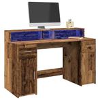 vidaXL Bureau met LED-verlichting 140x55x91 cm bewerkt hout, Verzenden, Nieuw