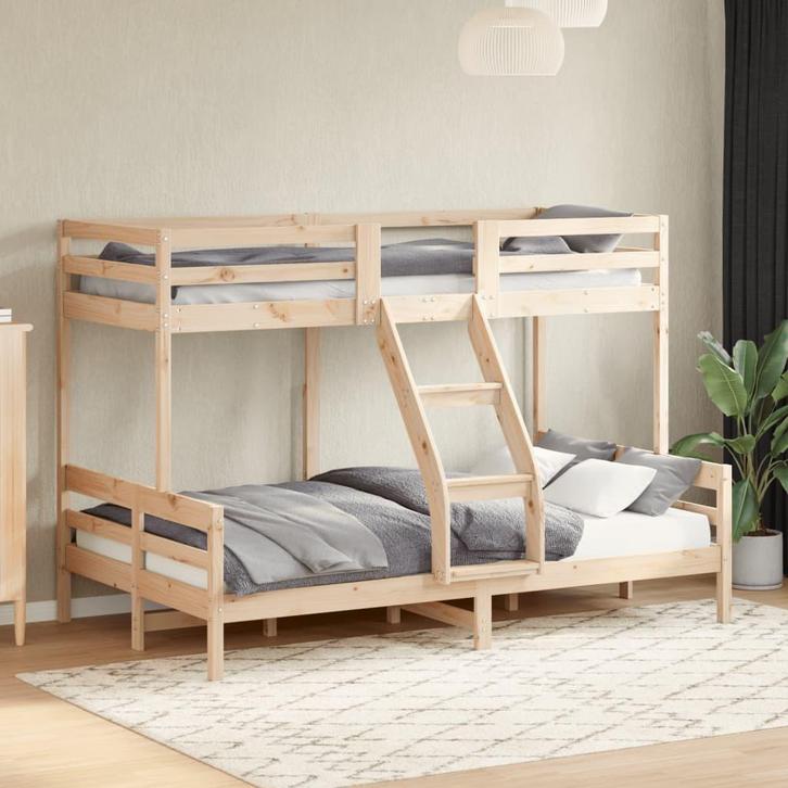 vidaXL Stapelbed massief grenenhout 80x200/120x200 cm, Huis en Inrichting, Slaapkamer | Bedden, Nieuw, Verzenden