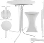 Statafel - Bartafel - Partytafel - 80 cm - Wit - Tectake®, Verzenden, Nieuw