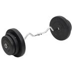 vidaXL Halter gebogen met gewichten 60 kg, Sport en Fitness, Verzenden, Nieuw