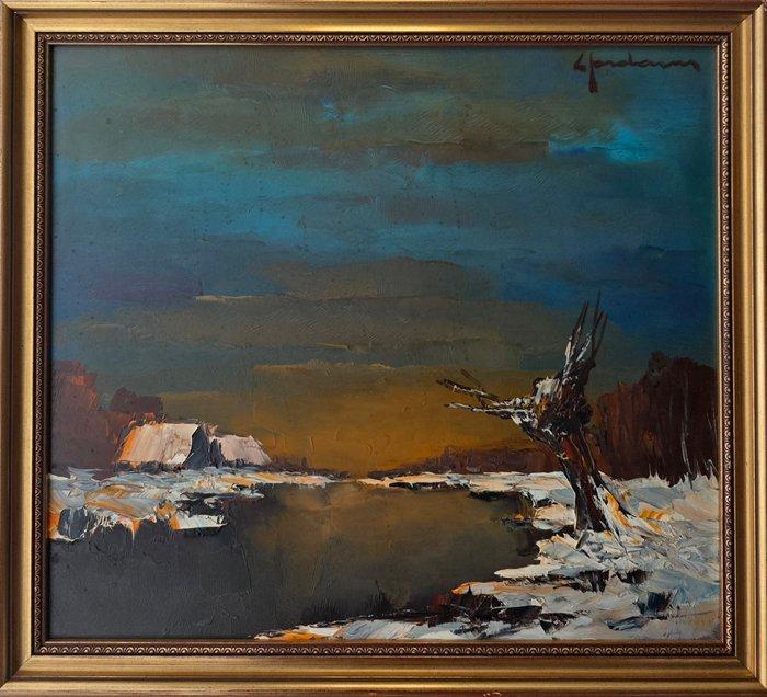 Leo Jordaens (1944-2000) - Winter aan de Scheldevlakten, Antiek en Kunst, Kunst | Schilderijen | Klassiek
