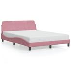 Bed Roze Fluwel 140x200 - Tweede Kansje! - 40% Korting, Verzenden, Nieuw