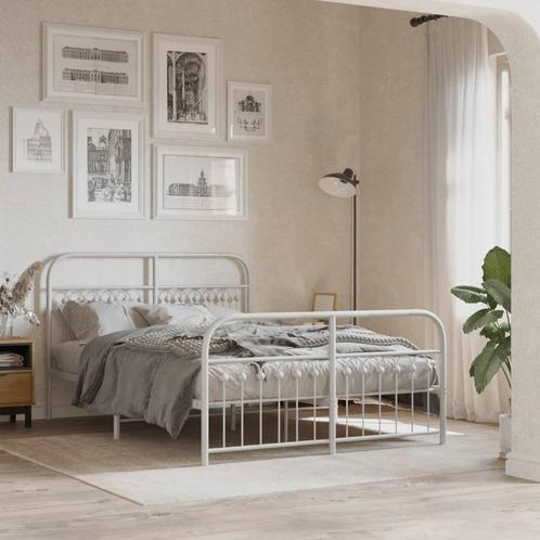 vidaXL Cadre de lit mÃ©tal sans matelas et pied de lit, Maison & Meubles, Chambre à coucher | Lits, Neuf, Envoi