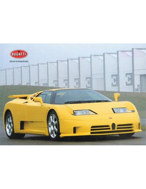 1992 BUGATTI EB110 SUPERSPORT LEAFLET ENGELS, Boeken, Auto's | Folders en Tijdschriften