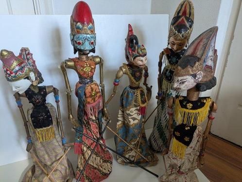 5 wayang golèk poppen - Java - Indonesië (Zonder, Antiek en Kunst, Kunst | Niet-Westerse kunst