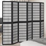 vidaXL Kamerscherm met 6 panelen massief paulowniahout zwart, Verzenden, Nieuw