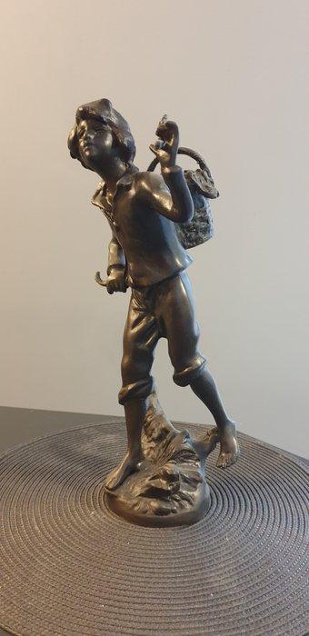 sculptuur, Gardener boy - 35 cm - Gepatineerd brons, Antiek en Kunst, Curiosa en Brocante
