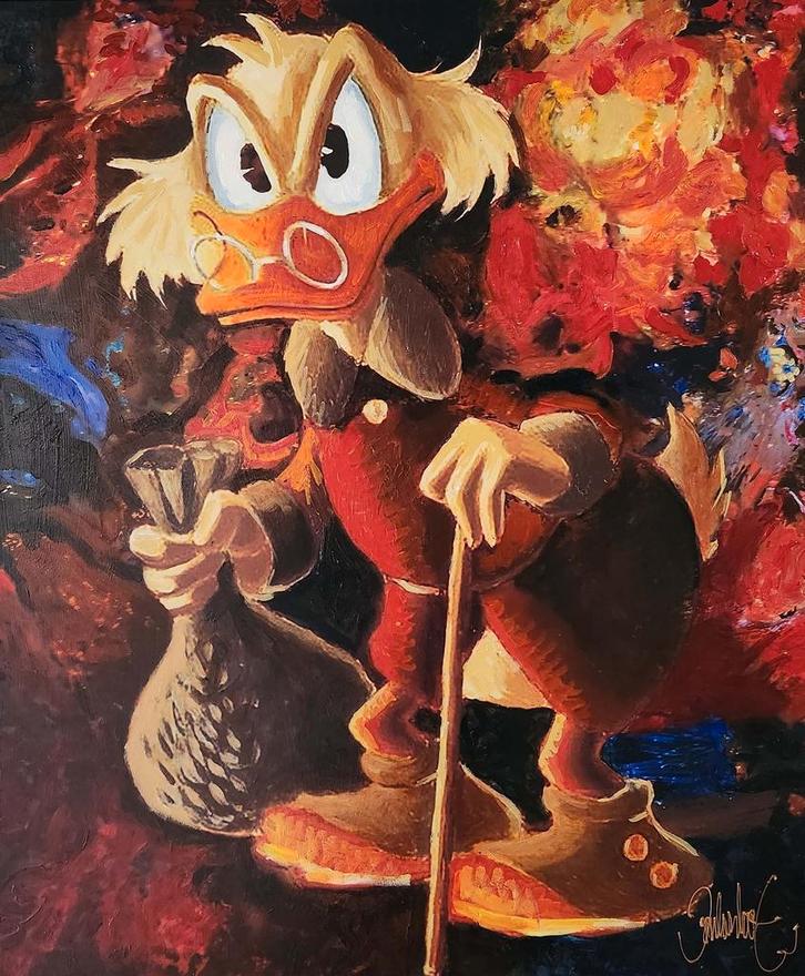 Dagobert Duck | Peter Donkersloot (versie 2), Antiek en Kunst, Kunst | Schilderijen | Modern