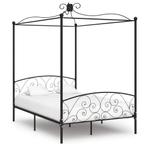 vidaXL Hemelbedframe metaal zwart 120x200 cm, Verzenden, Nieuw
