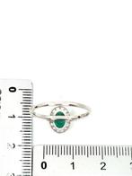 Ring - 18 karaat Witgoud Smaragd - Diamant, Handtassen en Accessoires, Ringen, Nieuw
