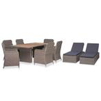 vidaXL 9-delige Tuinset poly rattan bruin, Tuin en Terras, Verzenden, Nieuw, Tuinset
