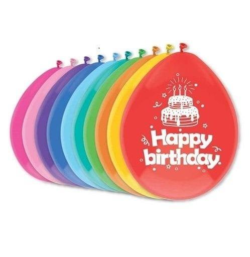 Happy Birthday Cake Ballonnen 30cm 10st, Hobby & Loisirs créatifs, Articles de fête, Envoi