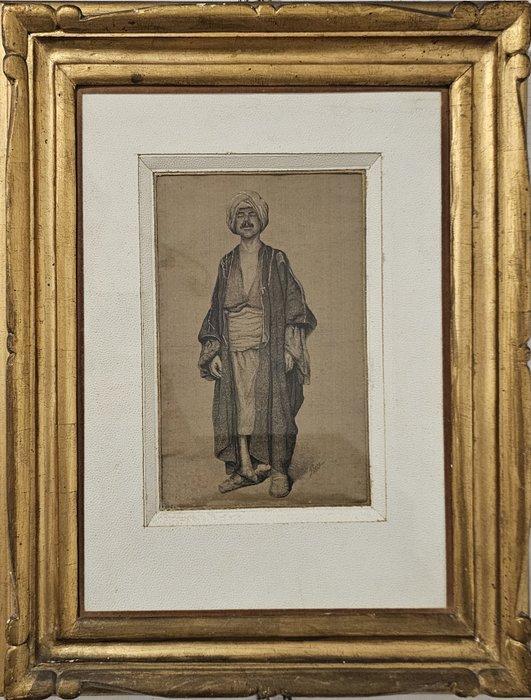 Augusto Greco (XIX-XX) - Uomo col turbante, Antiek en Kunst, Kunst | Schilderijen | Klassiek
